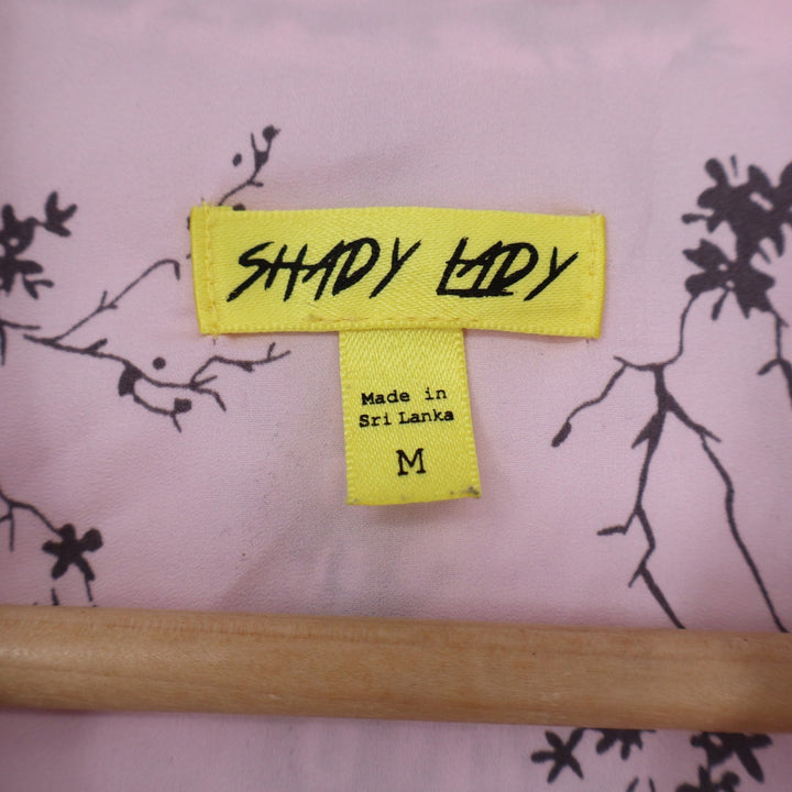 Shady Lady Pink Pagoda Toile Pajama Top Long Sleeve Sleep Shirt Size M