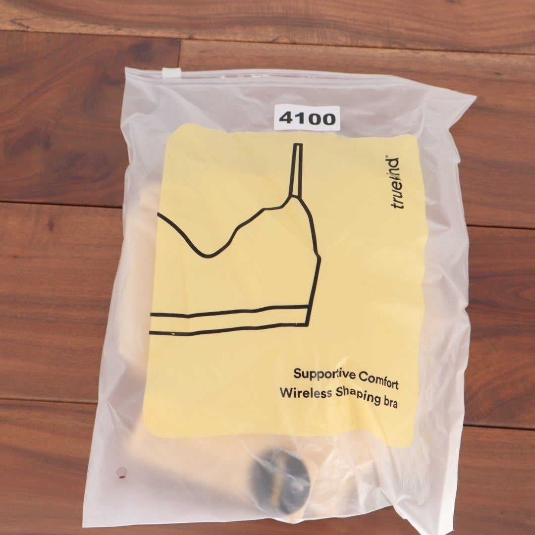 Truekind Supportive Comfort Wireless Shaping Bra Small Chai Sweetheart Neckline