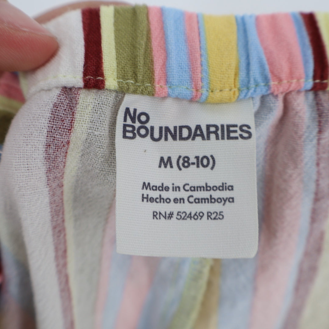 No Boundaries Shorts Womens Medium(8-10) Multi Striped Cotton Elastic Waist