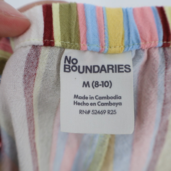 No Boundaries Shorts Womens Medium(8-10) Multi Striped Cotton Elastic Waist