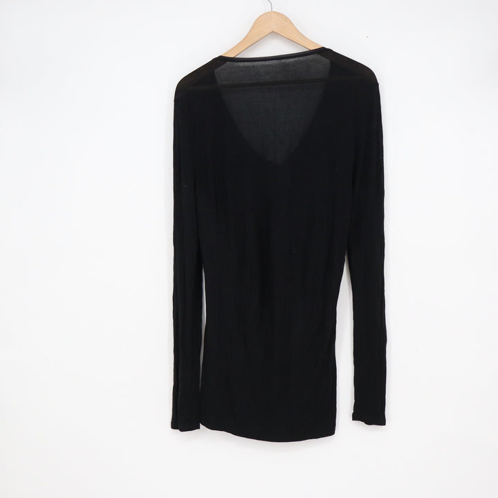 GapBody Womens Black Modal Blend V-Neck Long Sleeve Top Size L