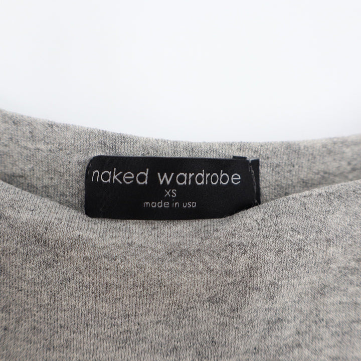Naked Wardrobe XS Heather Gray Scoop Neck Sleeveless Bodysuit