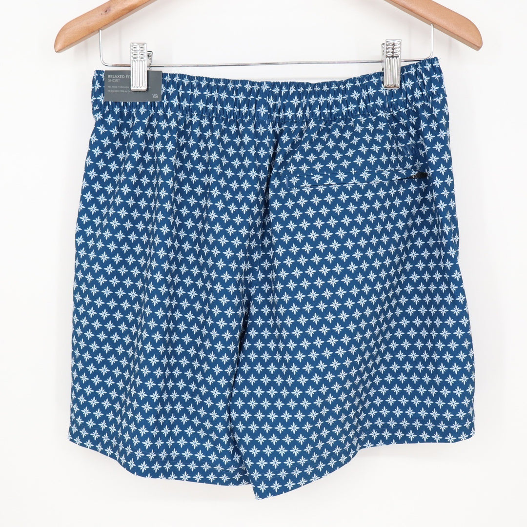 VRST Mens Resort Short 6" Deep Denim Print Blue Starburst Stretch Size S