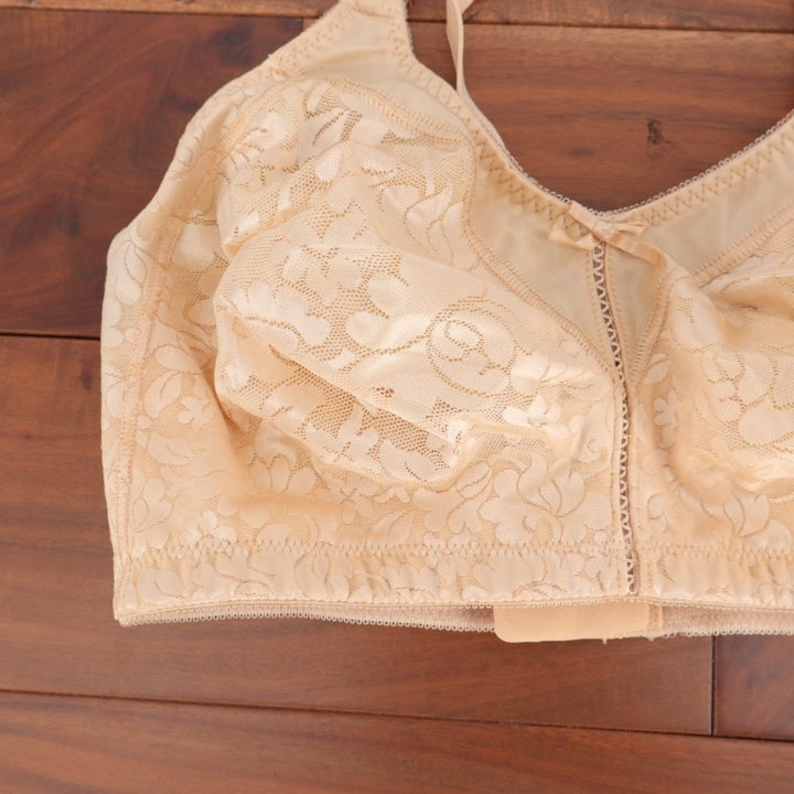Bali Double Support Lace Wireless Bra Womens 38DD Beige Stretch Adjustable Strap