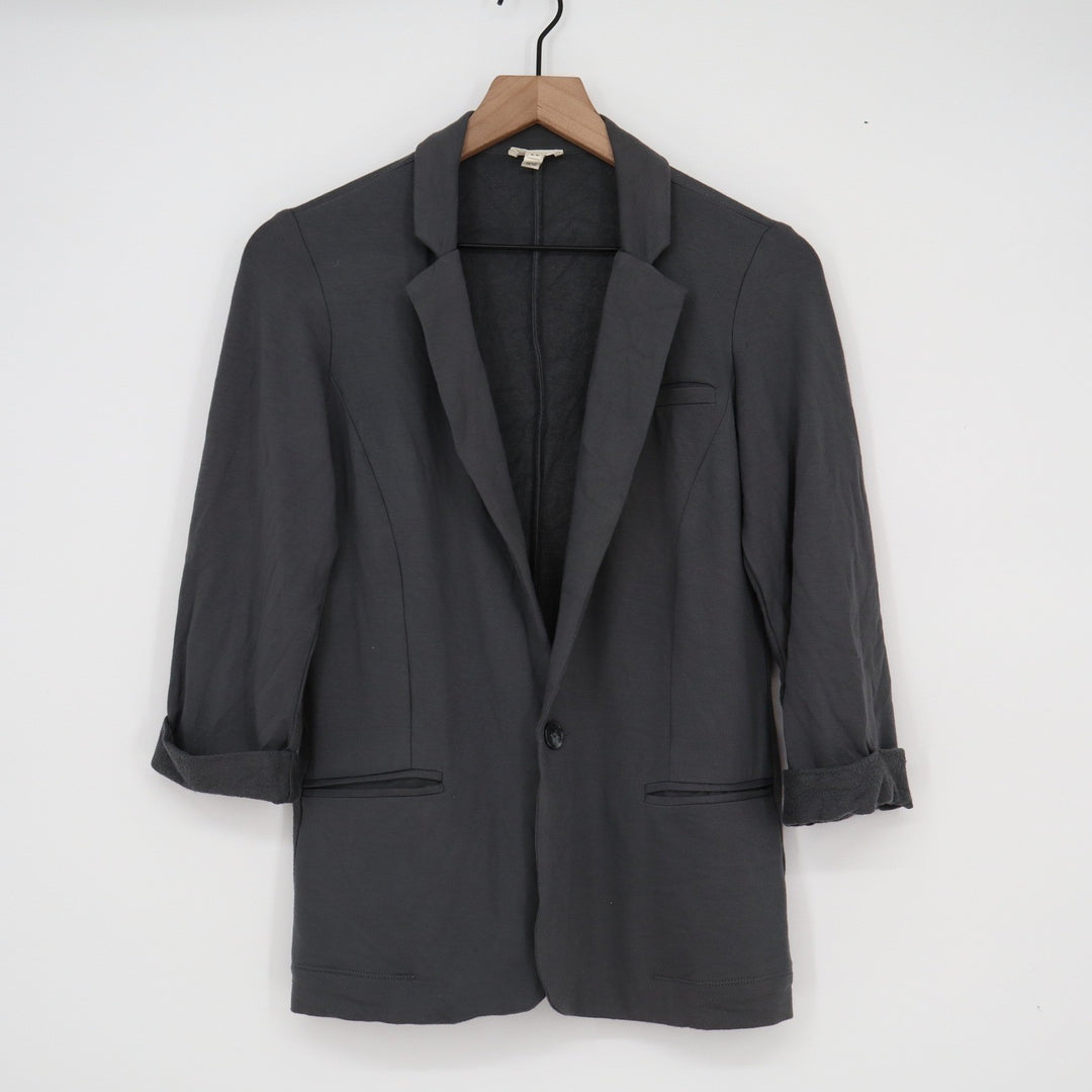 Soft Joie Charcoal Gray Knit Blazer 3/4 Sleeve Womens XS USA Made