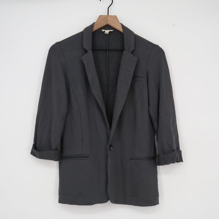 Soft Joie Charcoal Gray Knit Blazer 3/4 Sleeve Womens XS USA Made