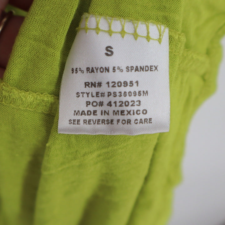 Lime Green Rayon Blend V-Neck Racerback Maxi Dress Small