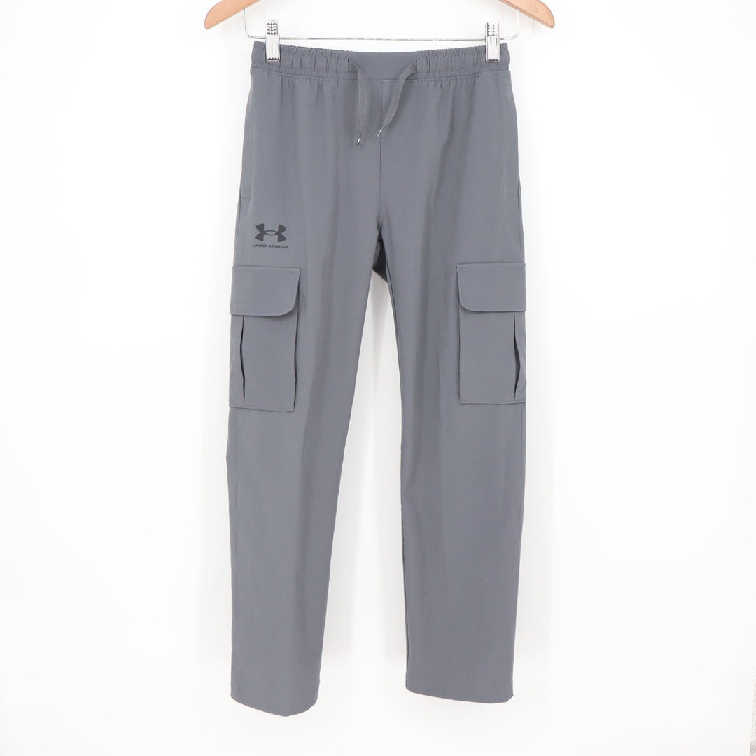 Under Armour Boys Gray Icon Woven Cargo Pants Size YM Medium NWT