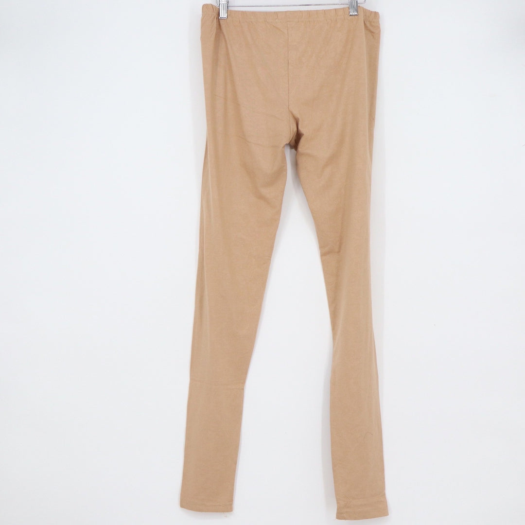Essee Tan Full Length Stretch Leggings Size 34 Neutral Casual Athleisure Pants