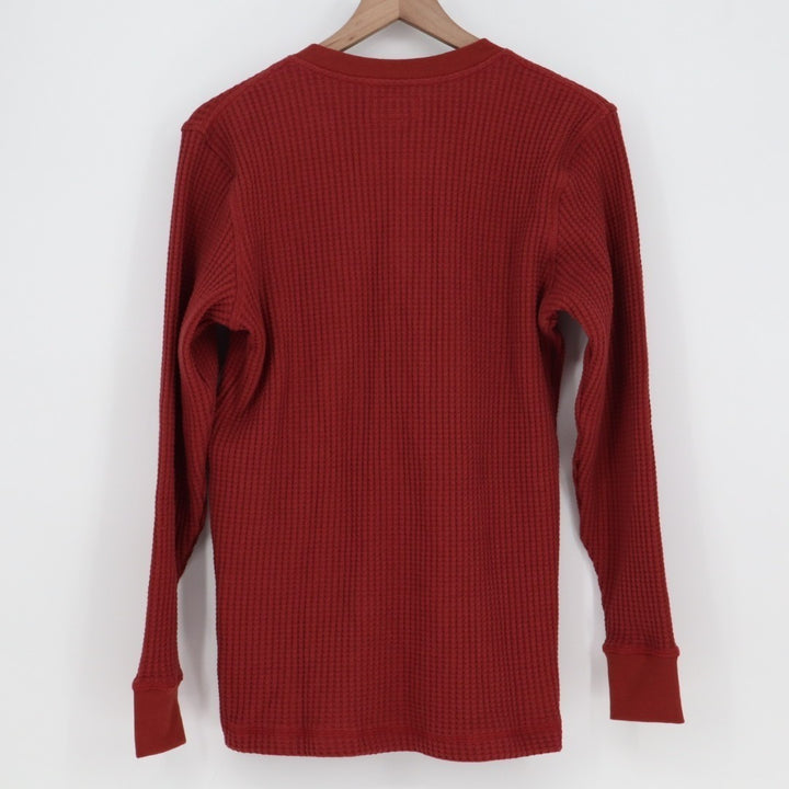 American Giant T-Shirt Mens S Zinfandel Cotton Stretch Henley Neck Waffle Knit