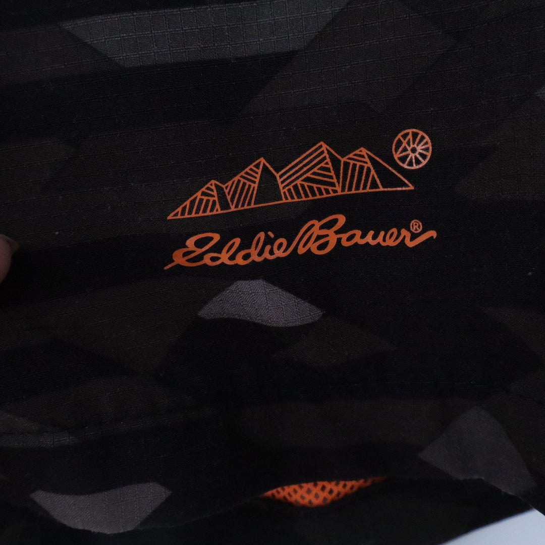 Eddie Bauer Boys Camo Athletic Shorts Black Gray Orange Size S 7/8
