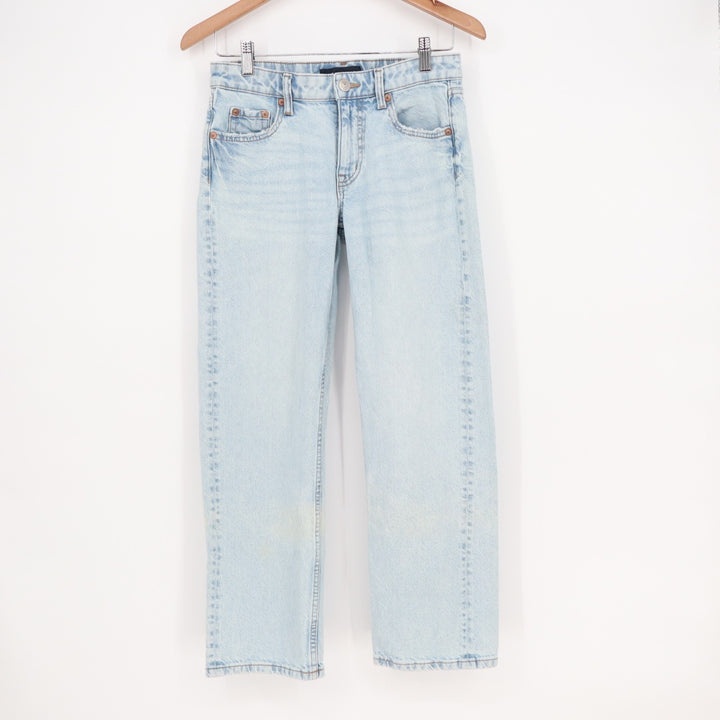 Aeropostale Jeans Womens 0 Short Blue Denim Cotton Pockets Mid-Rise Straight Leg