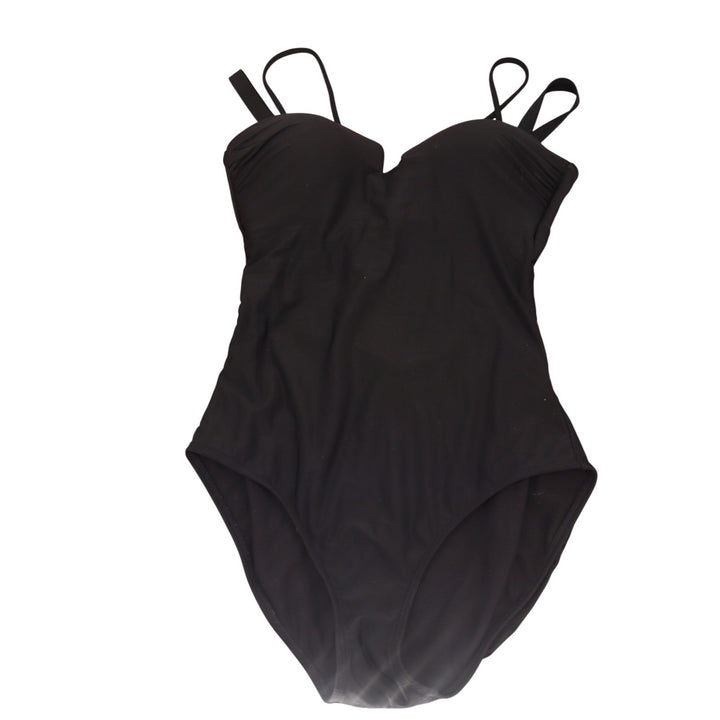 Athleta One Piece Swimsuit Women's S Sweetheart Cutout Black Ruched Excellent
