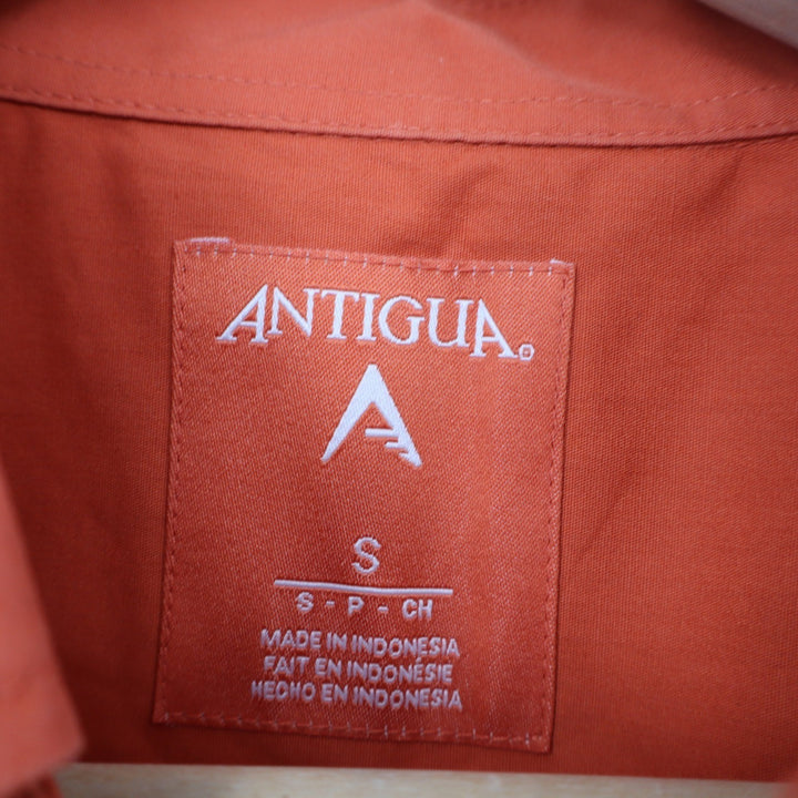 Antigua Texas Longhorns Mens Small Burnt Orange Button Down Shirt Long Sleeve