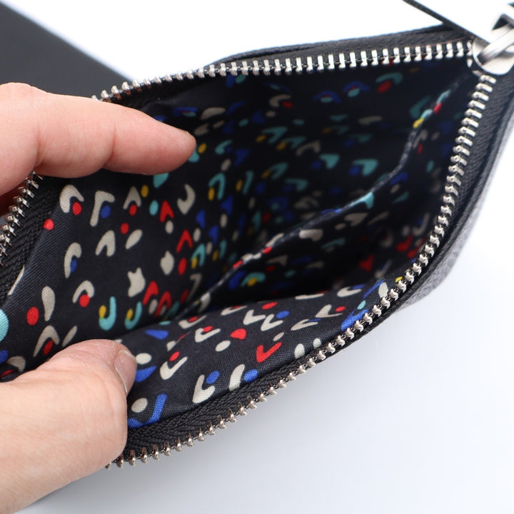French Connection Lara Pebble Double Slim Pouches Wristlet Black