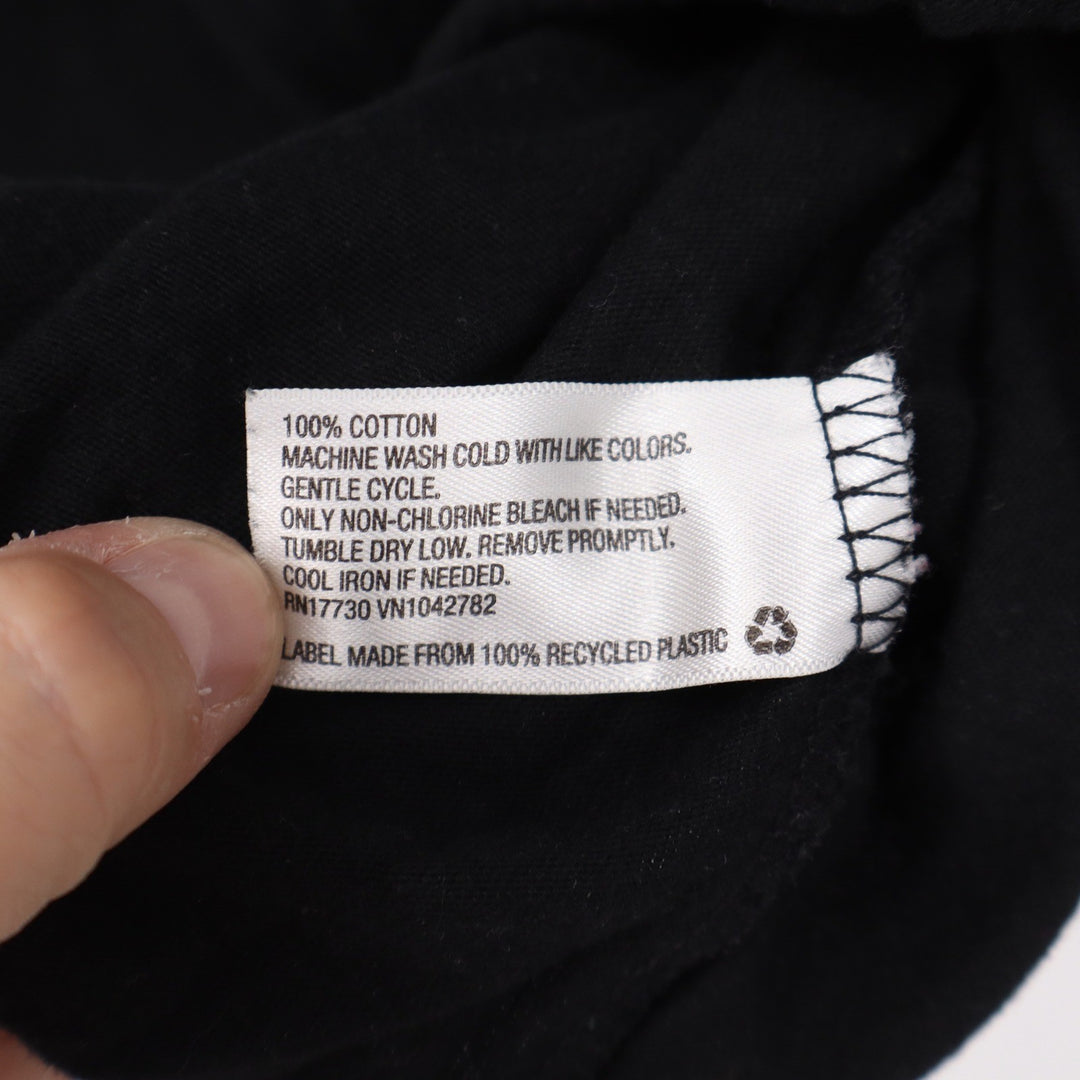 Wild Fable Black Cotton Short Sleeve Crew Neck T-Shirt Rolled Cuff Hem Size M
