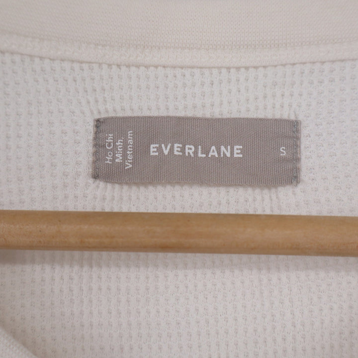 Everlane Womens Cream Cotton Waffle Knit Short Sleeve Crewneck Tee Shirt Small