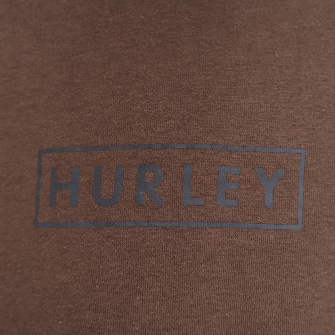 Hurley Hoodie Mens Medium Brown Cotton Long Sleeve Kangaroo Pocket Pullover