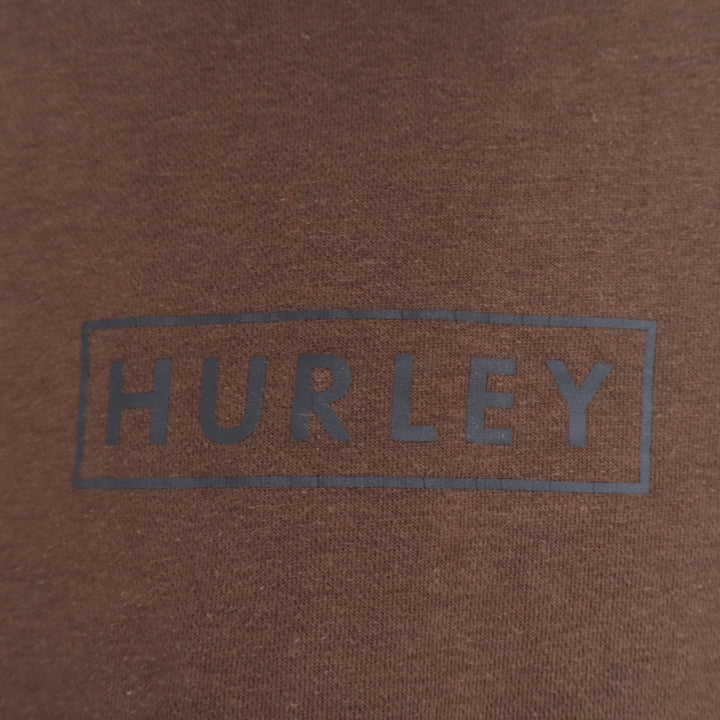 Hurley Hoodie Mens Medium Brown Cotton Long Sleeve Kangaroo Pocket Pullover