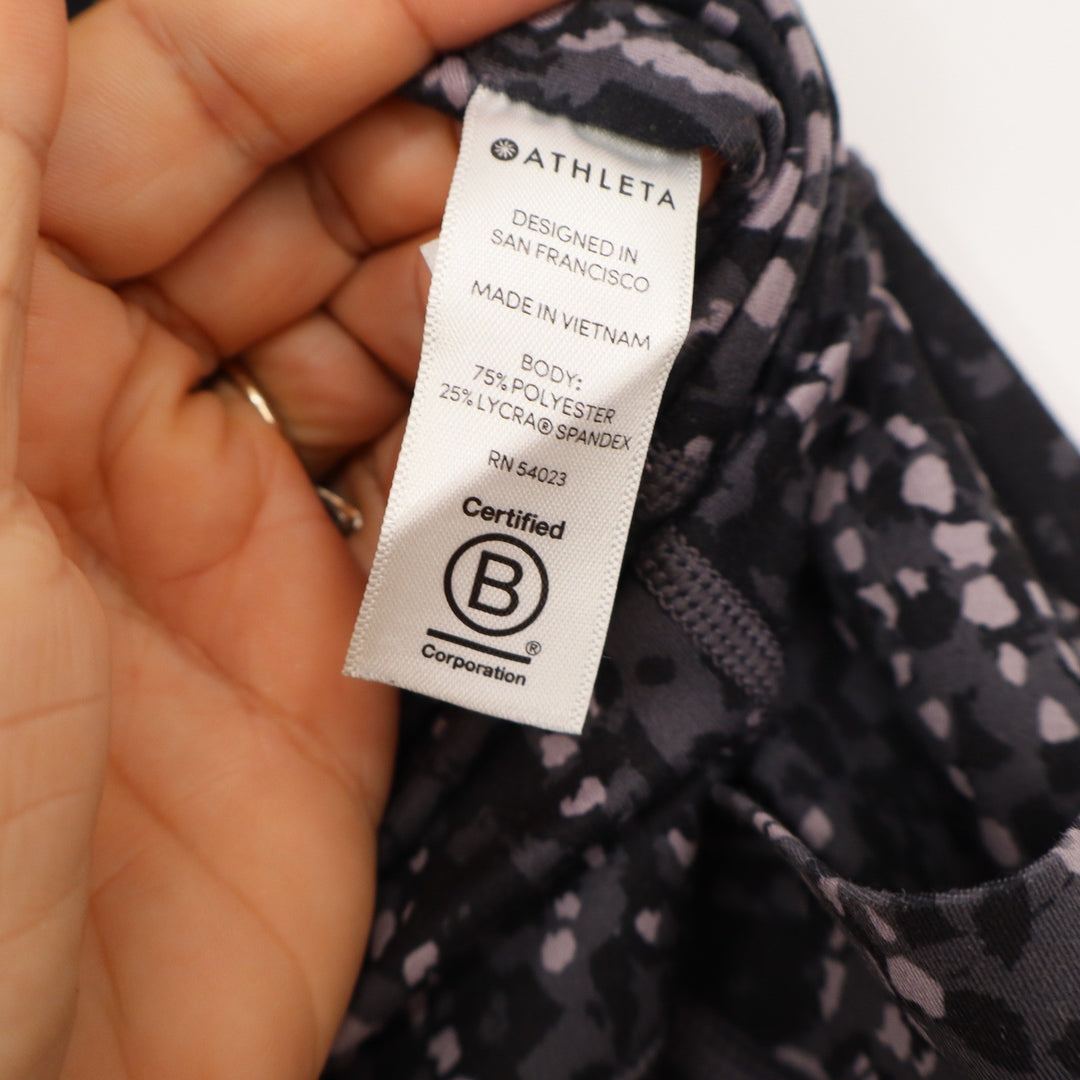 Athleta Leggings Womens MP Salutation Stash Grey Lavender Abstract Print