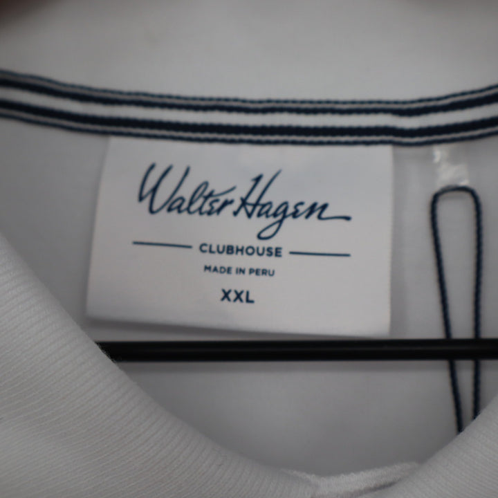 Walter Hagen Clubhouse Solid Pique Polo Mens XXL White Short Sleeve Golf Shirt