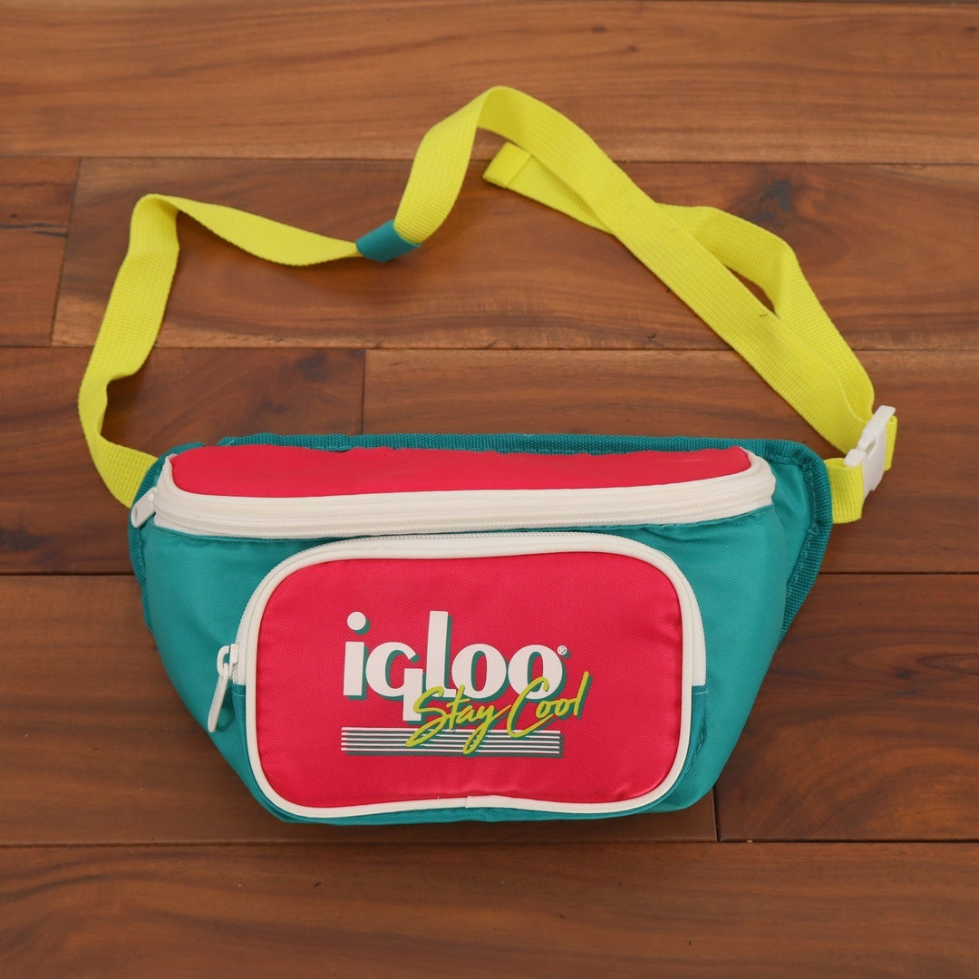 Igloo Stay Cool Retro Colorblock Fanny Pack Teal Pink Yellow Waist Bag