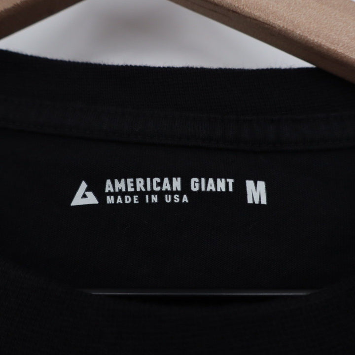 American Giant Mens Black Cotton Pocket T Shirt Size Medium Made in USA