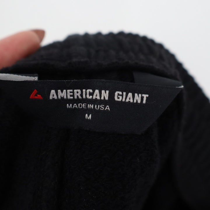 American Giant Sweatshorts Men M Black Cotton Mid Rise Slash Pockets Street Wear