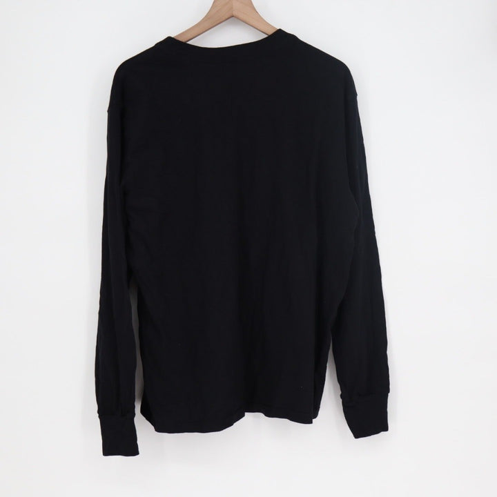 American Giant Black Long Sleeve Henley Shirt Made in USA Size L