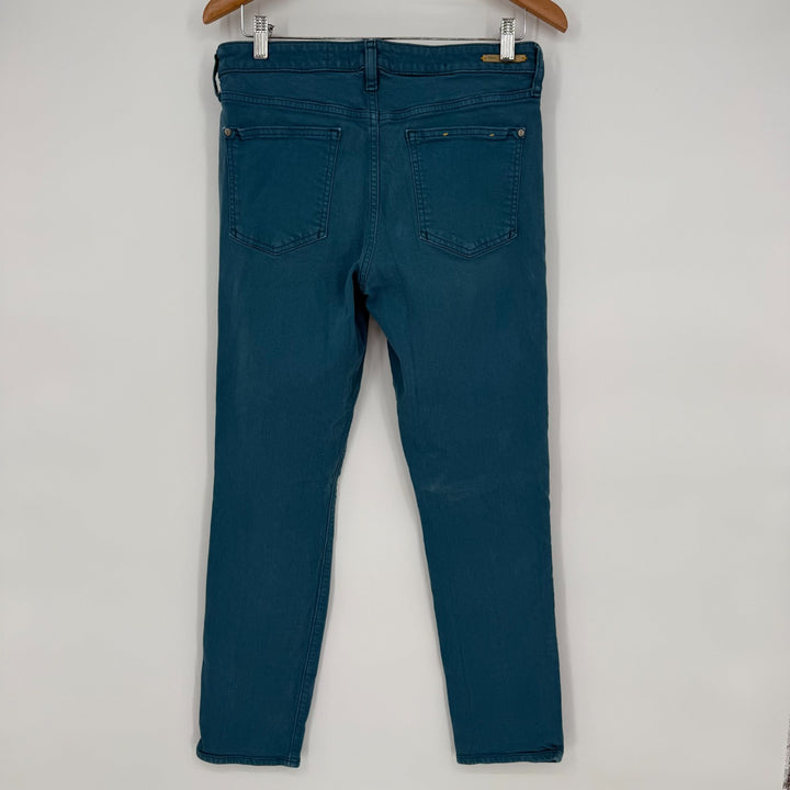 Pilcro By Anthropologie Jeans Womens 29 Teal Denim Cotton Stretch Skinny Leg