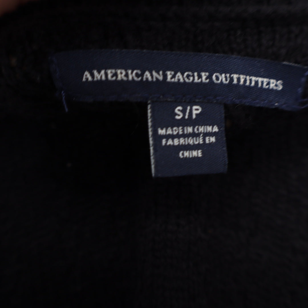 American Eagle Outfitters Black Knit Scoop Neck Long Sleeve Sweater Dress S