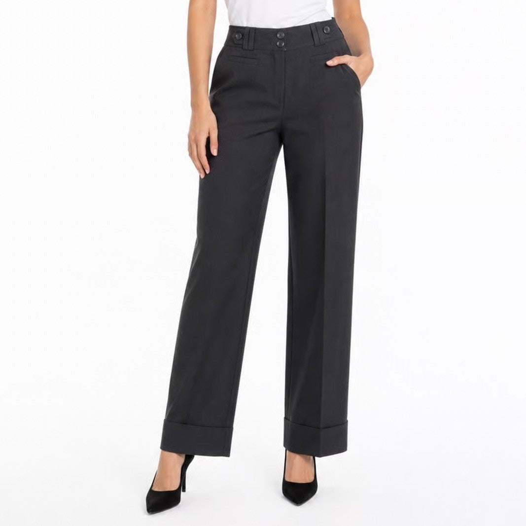 Ann Taylor Petites Signature Fit Dress Pants Charcoal Grey Cuffed Size 2P 2 P