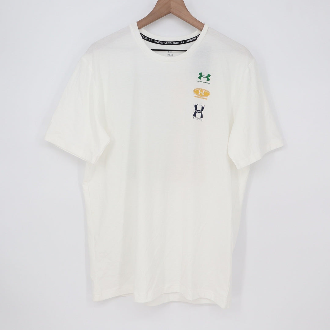 Under Armour Mens White Evolution Graphic T-Shirt Loose Fit Large NWT