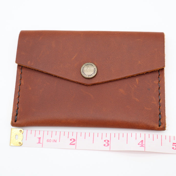 Portland Leather Goods Mini Envelope Wallet Womens Brown Two Interior Pockets