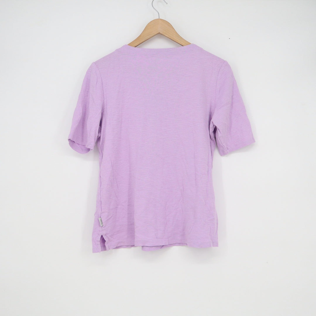Orvis Womens Lavender Purple 100% Pima Cotton Slub Short Sleeve T-Shirt Size M
