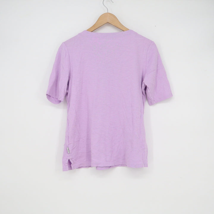Orvis Womens Lavender Purple 100% Pima Cotton Slub Short Sleeve T-Shirt Size M
