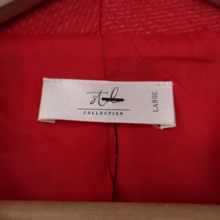 Stile by Per Lei Red Double Breasted Cropped Blazer NWT Large