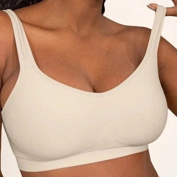 Truekind Daily Comfort Wireless Shaper Bra Womens Medium Chai Full Coverage