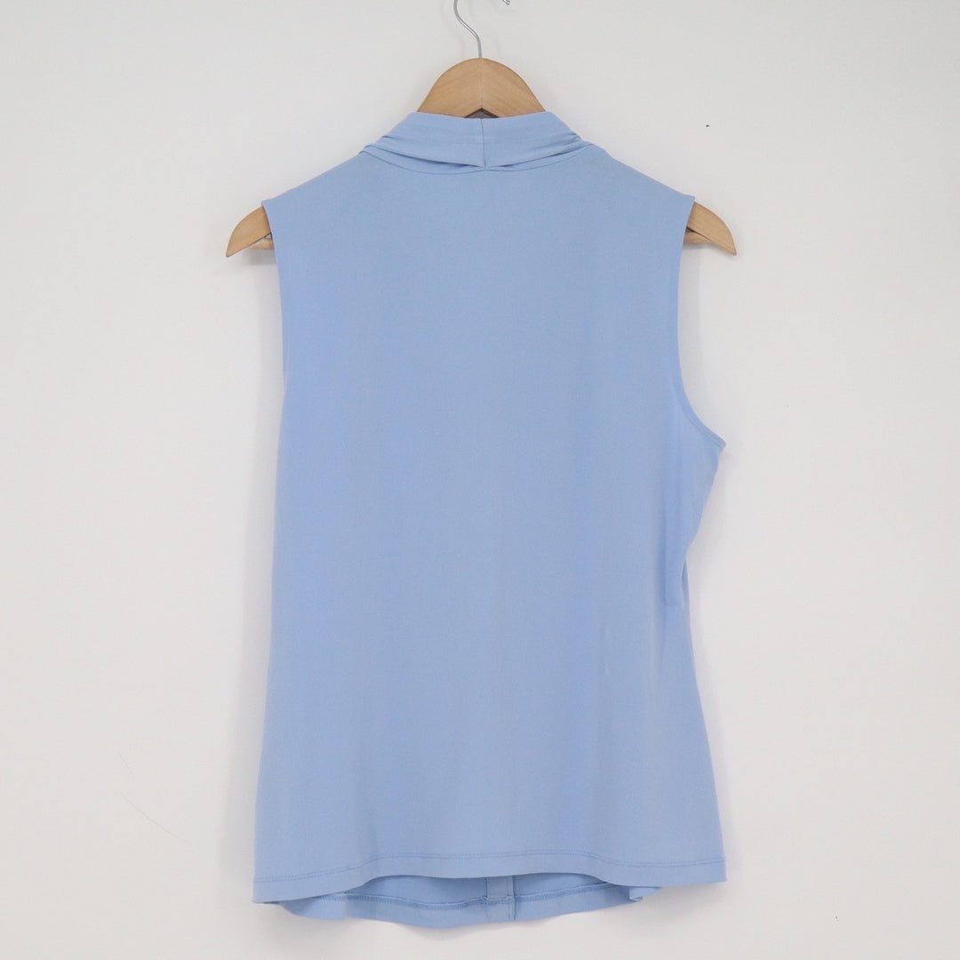 Calvin Klein Womens Sleeveless V-Neck Blouse Light Blue Size Medium