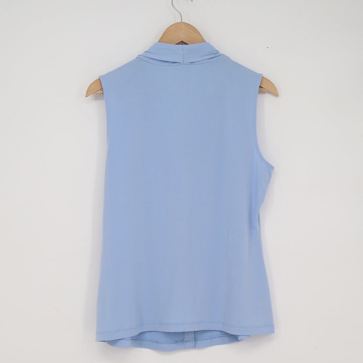 Calvin Klein Womens Sleeveless V-Neck Blouse Light Blue Size Medium