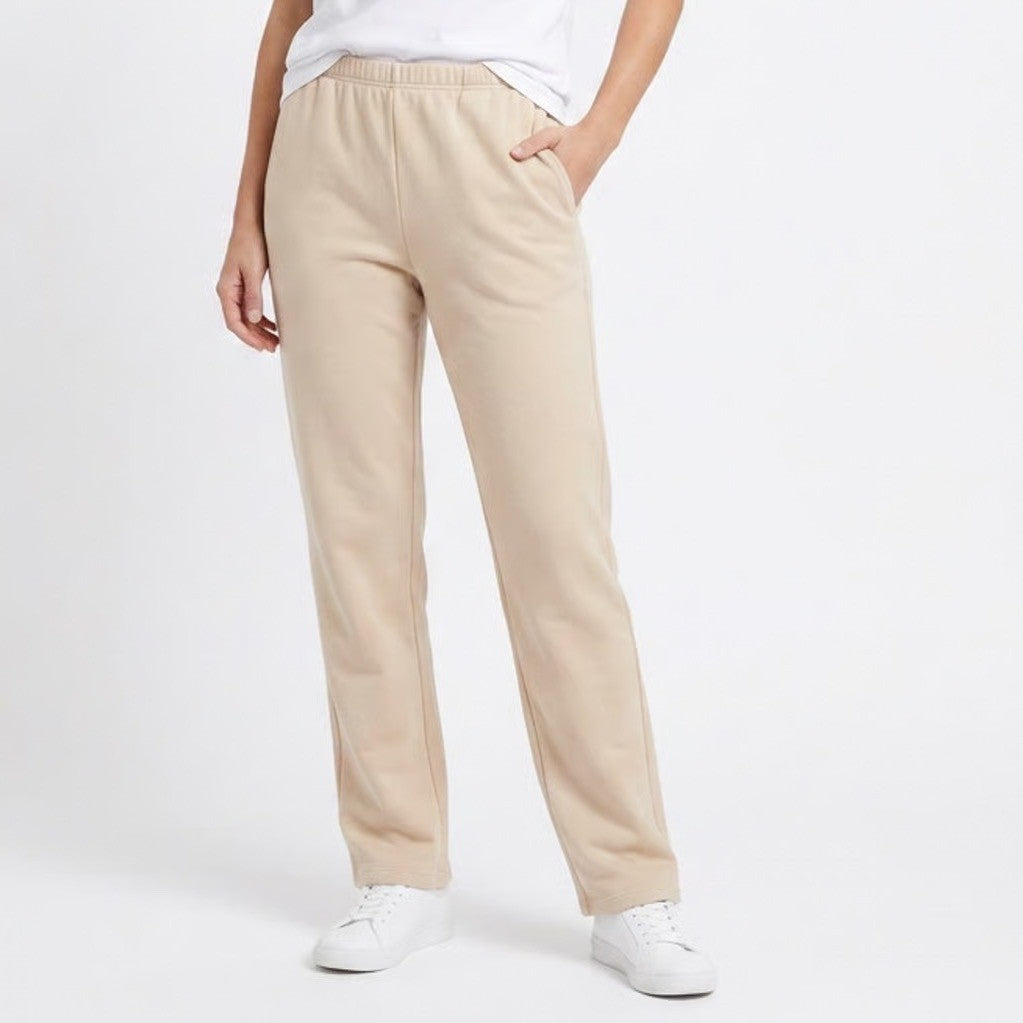 Naked Wardrobe Tan Beige High Waisted Straight Leg Sweatpants Size L