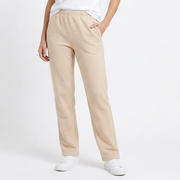 Naked Wardrobe Tan Beige High Waisted Straight Leg Sweatpants Size L