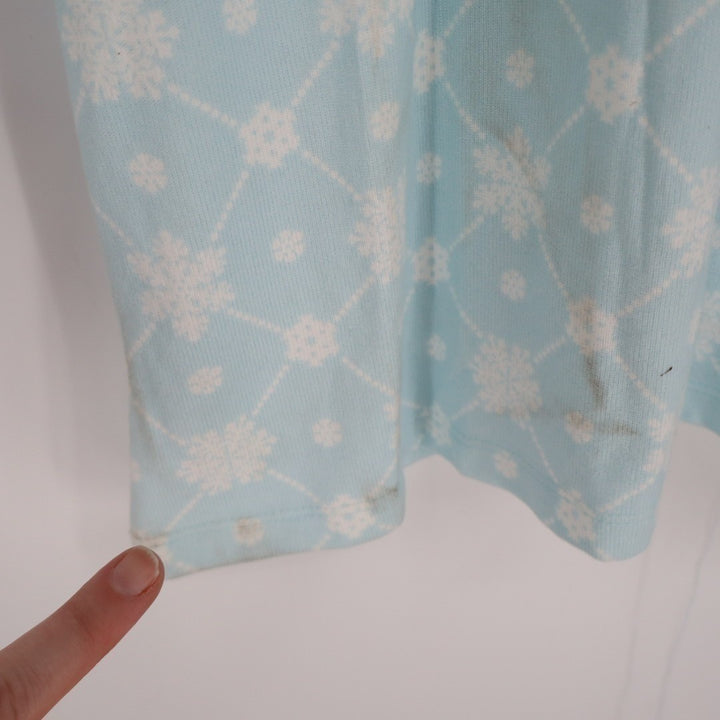 Charter Club Intimates Nightgown Womens L Blue Snowflake Round Neck Long Sleeve