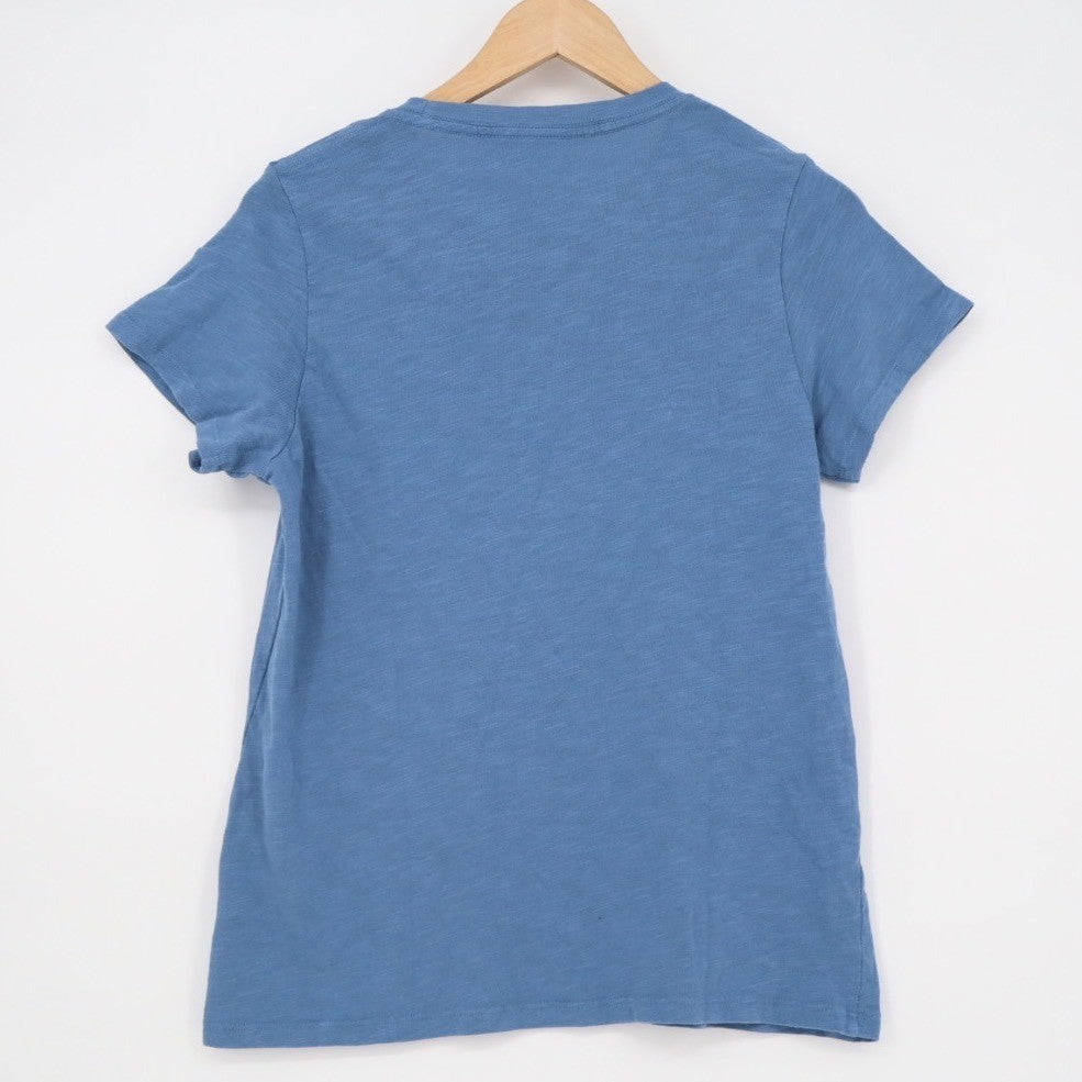 American Giant Women's Crew Neck Tee Blue Cotton Short Sleeve Made USA Size M