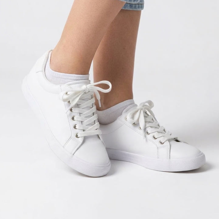 Nine West Layna Womens US 8M Trainers Shoes White Leather Athletic Sneakers