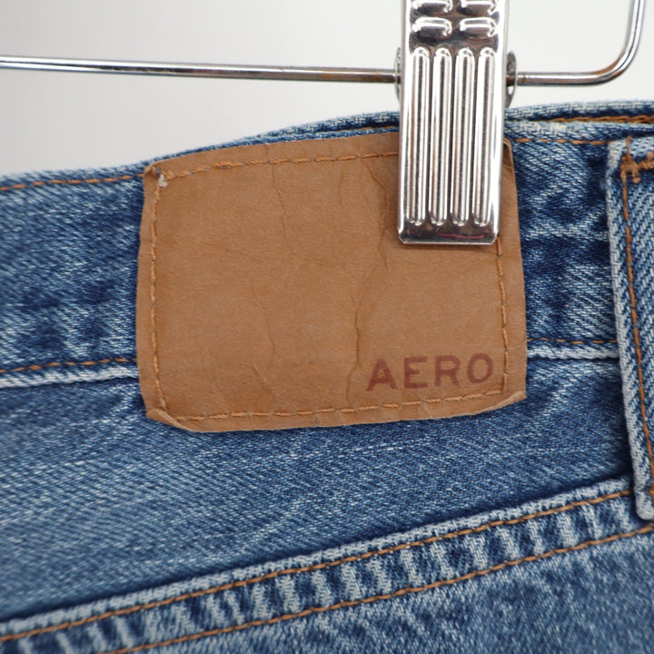 Aeropostale Boyfriend Shorts Blue Distressed Denim Raw Hem Size 6