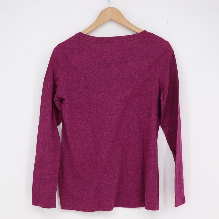 Sonoma Life + Style Womens M Purple Heathered V-Neck Long Sleeve T-Shirt Cotton