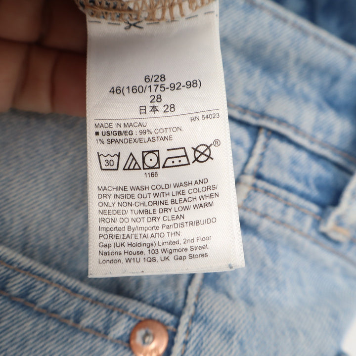 Gap Cheeky Straight High Rise Distressed Light Wash Blue Jeans Womens 6 28