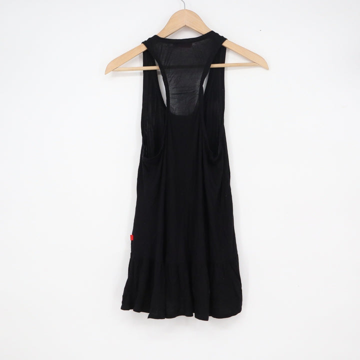 Josie by Natori Black Racerback Ruffle Hem Tank Top Small