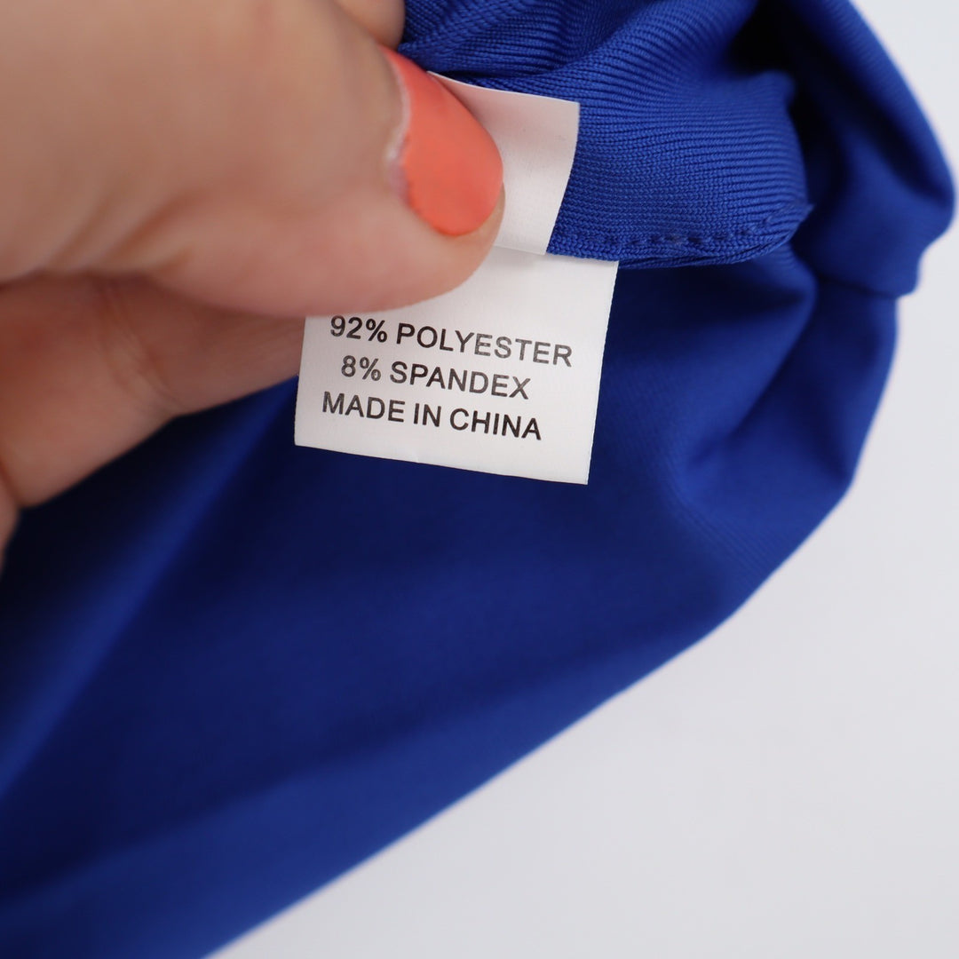 Royal Blue Scoop Neck Crop Top Tank Sleeveless Stretch Size L
